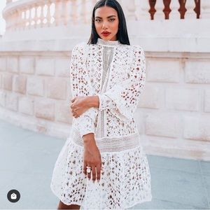 Cream Lace Flared Dress H&M Conscious Collection